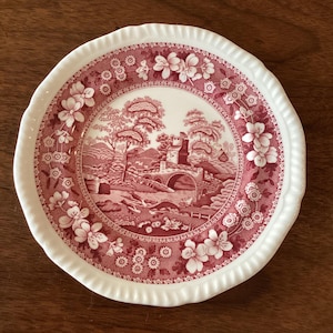 Copeland Spode Pink Tower design plate 6 1/2” made in England