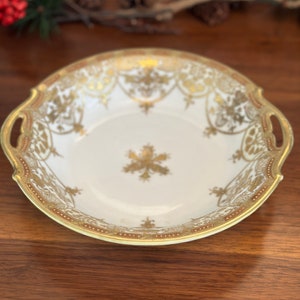 Nippon Moriage Morimura Hand Painted Bowl with Gold Trim 9.25”