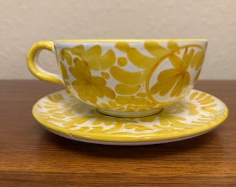 Italian Hand Painted Soup and Saucer Set