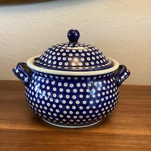 Boleslawiec Blue Peacock Hand Made in Poland Soup Tureen