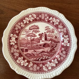 Copeland Spode Pink Tower design dinner plate made in England