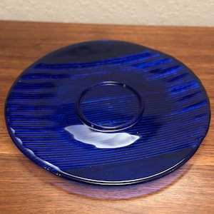 Cobalt Blue Ribbed Platter 12.5”