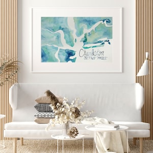 Peinture à l’aquarelle de carte de Charleston