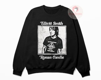 Elliott Smith Unisex Sweatshirt - Römisches Kerzenalbum Shirt - Gedrucktes Musik Grafik T-Shirt - Geschenk für Elliott Smith Fans