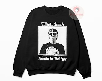 Elliott Smith Unisex Sweatshirt - Indie Musik Grafik-Shirt - Needle In The Hay Song Tee - Gedrucktes Künstler Poster für Geschenk