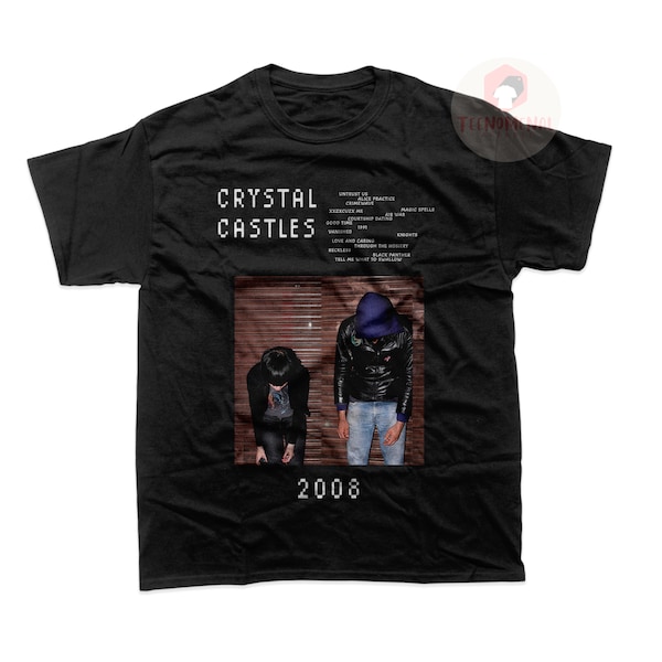 Crystal Castles Unisex T-Shirt - Musik Band Grafik T-Shirt - Gedrucktes Musik Poster - Alice Glass und Ethan Kath Tee als Geschenk