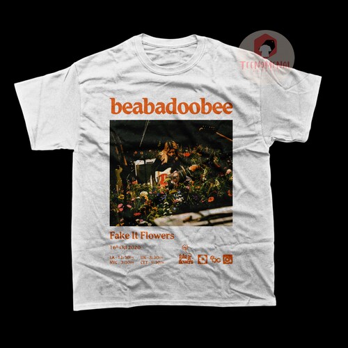 トップス fake as flowers Houndstooth BORO SHIRT Beabadoobee Unisex T-shirt - Fake It Flowers Album Tee - Indie
