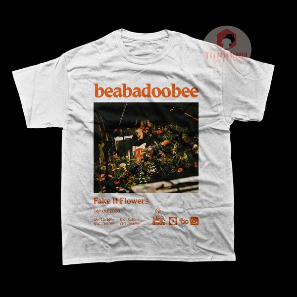 T-shirt unisex Beabadoobee - T-shirt con album Fake It Flowers - Merchandising di artisti musicali indie - Regalo per i fan