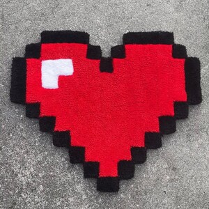 Pixel Heart rug タフティングラグ Pixel Heart Rug - Etsy