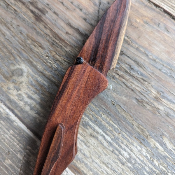 Wooden Toy Folding Pocket Knife; wooden fidget knife; wood trainer knife; toy knife for kids