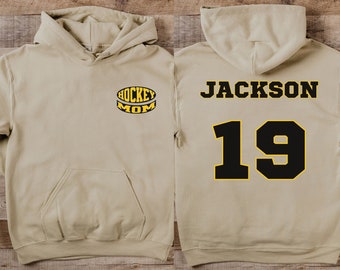 Custom Hockey Mom Hoodie, Personalized Name & Number, Game Day Sportswear