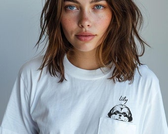 Camiseta personalizada de Shih Tzu, camisa personalizada para perro, camisa personalizada con nombre de perro, regalo para mamá de perro, regalo lindo para amantes de los perros, camisa para mamá de perro Shih Tzu