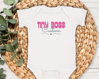 Tiny Boss Custom Name Bodysuit, Personalized Girl Shirt, Soft Custom Toddler Shirt, Kids Custom Shirt,Children's Custom Tee,Baby Shower Gift