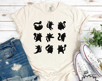 Cat Shirt, Cat Mom Shirt, Cat Lady Shirt, Cat Halloween Shirt, Funny Black Cat Mom Gift, Spooky Season Shirt, Comfort Colors® Halloween Tee