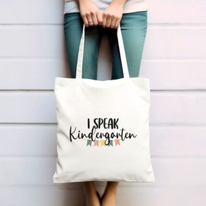 Sac fourre-tout en toile pour la maternelle, sac pour professeur, cadeau pour professeur, cadeau de remerciement pour professeur, sac fourre-tout esthétique, sac fourre-tout mignon, cadeau pour nouveau professeur