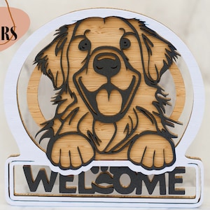 Golden Retriever Multilayer Laser Cut Design Dog Breeds SVG 3D Layer Mandala Plywood Cutting Designs for Cricut CNC Laser Cut