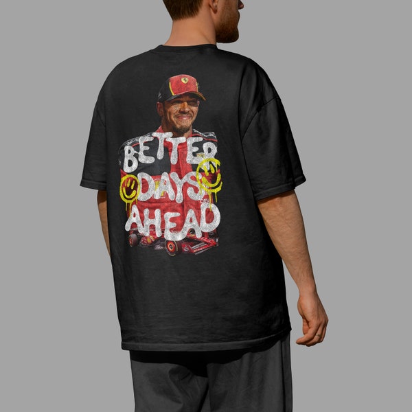 T-shirt unisex in stile vintage grunge Comfort Colors F1 Lewis Hamilton Ferrari 'Better Days Ahead'