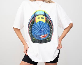 Comfort Colors Oscar Piastri 'Helmet Topper' Vintage Style Unisex T-shirt F1 Mclaren Shirt Gift