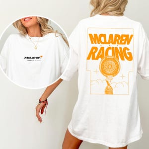 Comfort Colors Mclaren Racing &#39;Tire Trophy&#39; Vintage Style Unisex T-shirt F1 Shirt Gift Merch