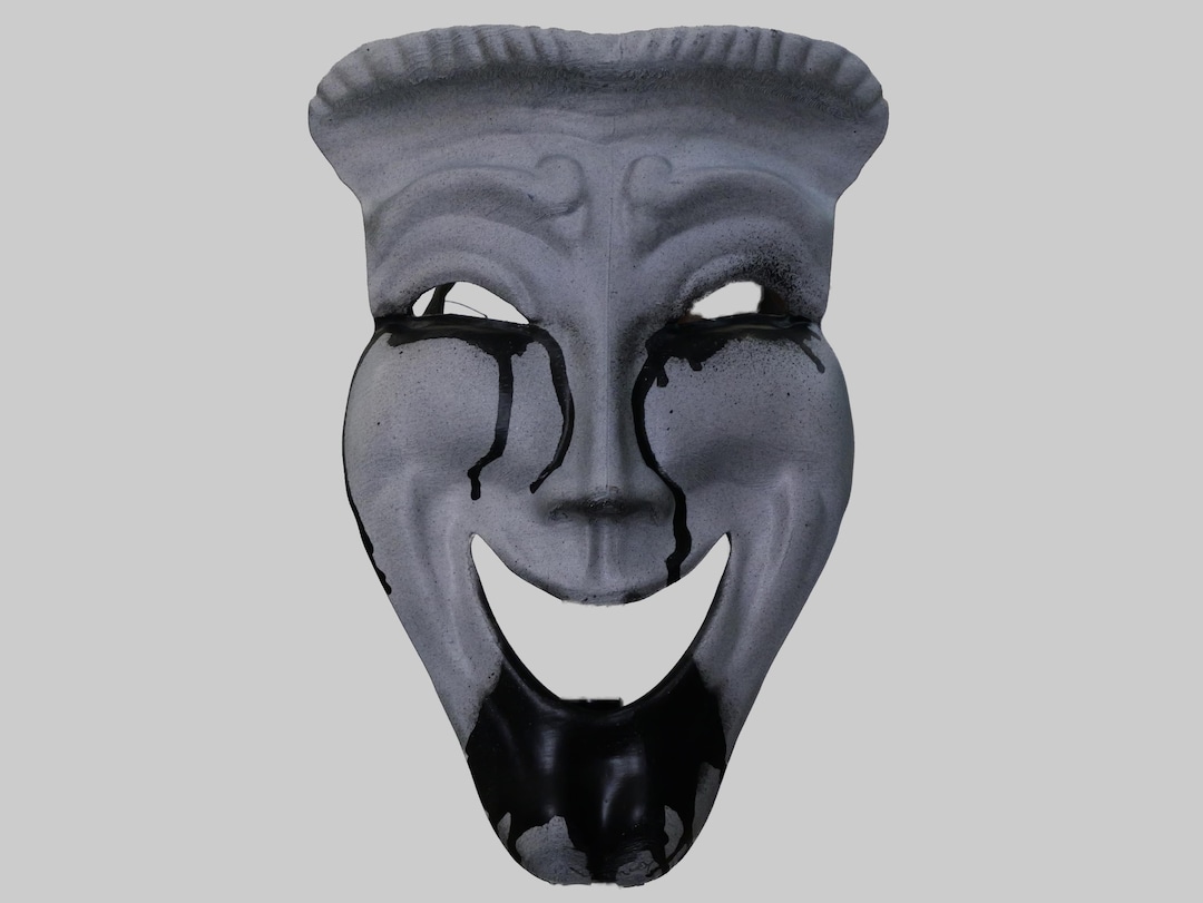Scp 035 Sticker SCP-035 Mask: Hand-painted Plastic Comedy Tragedy Mask, Keter Object ...