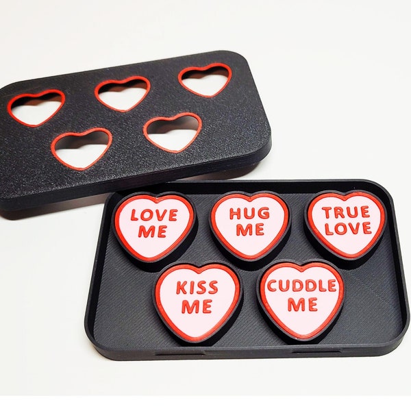 Love Heart Fridge Magnets | Set of 5 | Nostalgic Romantic Gifts | Unique Heart-Shaped Magnetic Decorations | Customizable  | Wedding Favors