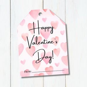 Printable Valentine&#39;s Day Tags | Heart Valentine | School Valentine | Classroom Valentine&#39;s Day | Teacher Valentine | Pink Valentine