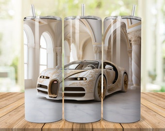 Bugatti Tumbler Sublimation Design: 20oz Skinny Tumbler Wrap (PNG)