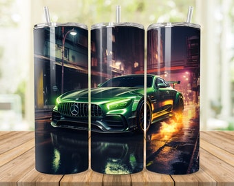 Cyberpunk Retro Mercedes Benz Sublimation Designs for for 20 oz Skinny/Straight Tumbler