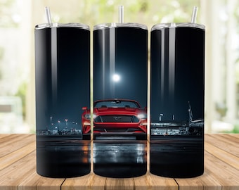 Red Mustang Car Sublimation Designs for for 20 oz Skinny/Straight Tumbler