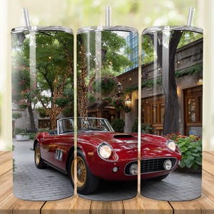 Classic Luxury Sport Car Sublimation Designs for for 20 oz Skinny/Straight Tumbler, Bundle of 2 png files