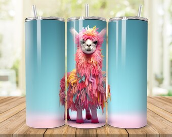 Llama Tumbler PNG for 20 oz Skinny Tumbler for Sublimation Designs