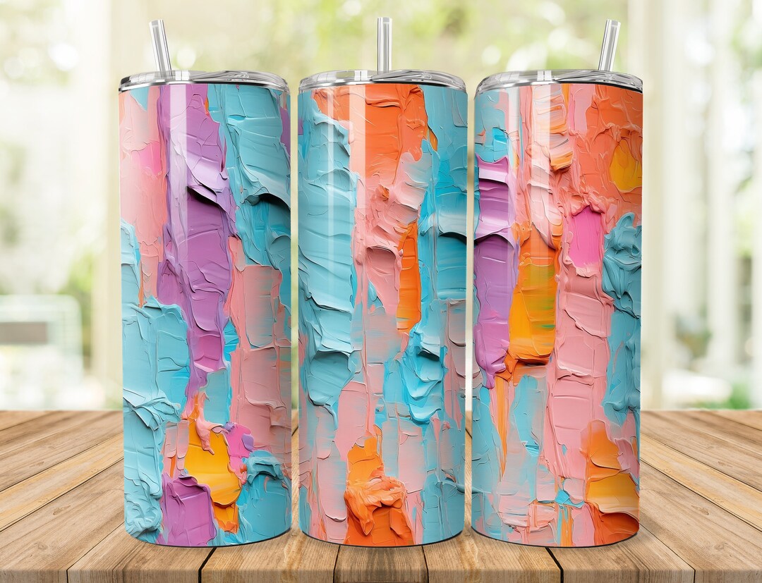 3D Brush Stroke Paint Seamless 20 Oz Skinny Tumbler Design for Tumbler