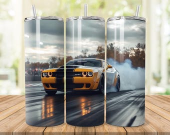 Dodge Challenger SRT Car Tumbler Bundle for 20 oz Skinny Tumbler, Sublimation Digital Design