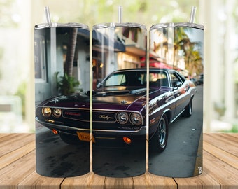 Classic 70s Dodge Challenger Sublimation Designs for for 20 oz Skinny/Straight Tumbler