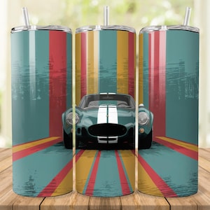 Vintage Luxury Sport Car Sublimation Designs for for 20 oz Skinny/Straight Tumbler, Bundle of 2 png files