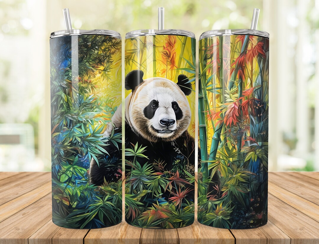 Watercolor Panda Tumbler Wrap for 20 Oz Skinny Tumbler Sublimation ...