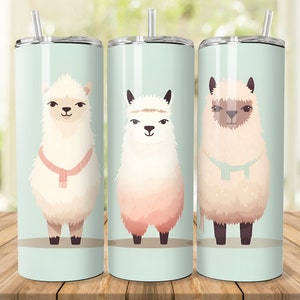 Vintage Llama Tumbler PNG for 20 oz Skinny Tumbler Sublimation Designs