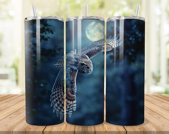 Owl Under Moonlight Tumbler Bundle for 20 oz Skinny Tumbler, Sublimation Digital Design