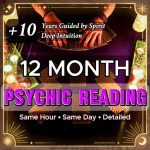 12 Month Psychic Reading, Tarot Card, Psychic Readings, Detailed Readings, Medium Reading Same Hour, Future Predictions, Accurate Reading