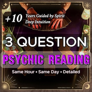Psychic Reading by Teresa,3 Question,Same Hour Psychic Reading, Psychic Tarot Card, Psychic Reader, Past Present Future Reading Money Love