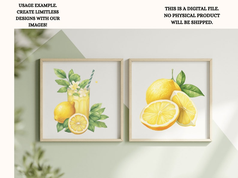 Use case in a frame for Lemon Clipart Bundle