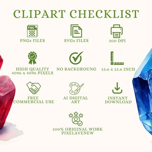 Characteristics of All Gemstones Clipart Bundle