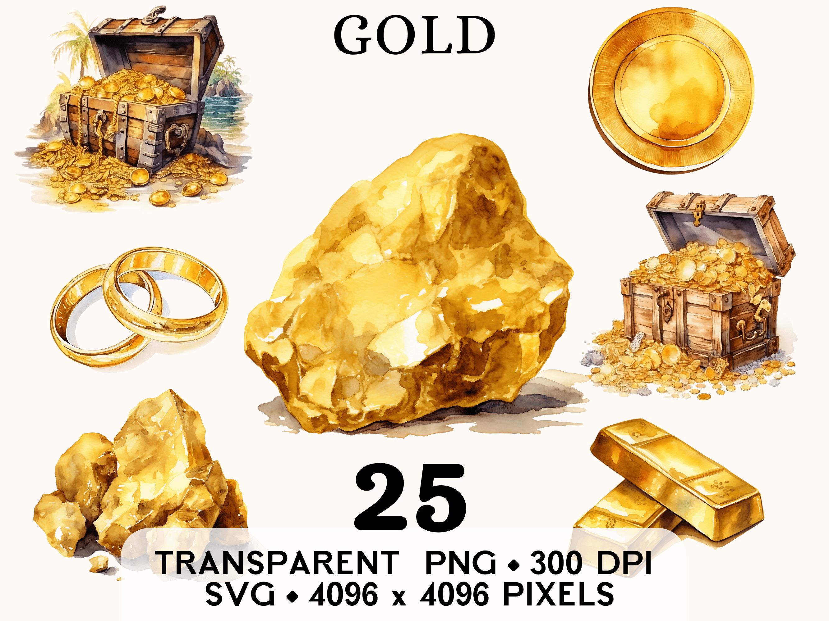 ゴールド クリップアート 水彩コイン 海賊の宝、金塊アート、結婚指輪ステッカー マグカップまたはシャツ デザイン、印刷可能なデジタル ダウンロード  PNG SVG - Etsy 日本, image size:2667x2000