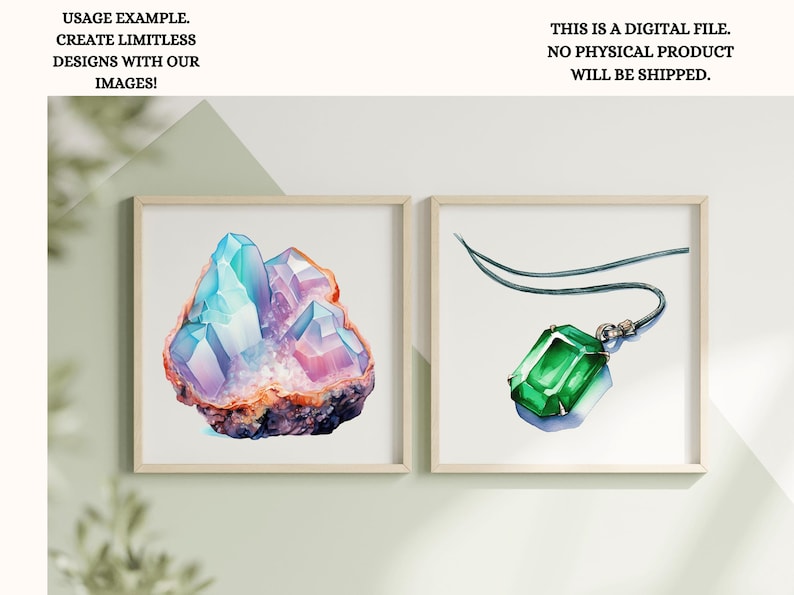 Use case in a frame for All Gemstones Clipart Bundle
