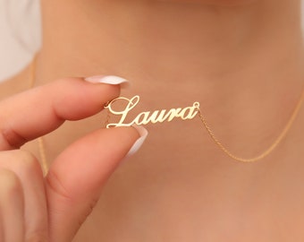 Custom Name Necklace, Personalized Name Necklace, 14K Gold Name Necklace, Personalized Gifts, Birthday Gifts, Mothers Day Gift, Gift for Her