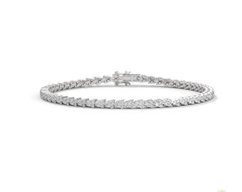 2.10 ct. Lab Diamond Tennis Bracelet | 14K Gold, IGI Certified