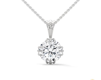 Ciondolo vintage con diamanti da laboratorio / Oro 14 carati, certificato IGI