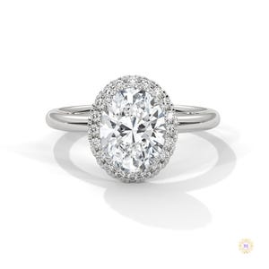 2.20 Ct. Oval Halo Lab Diamond Ring | 14K White Yellow Rose Gold Platinum | IGI Certified | Black Friday Exclusive Offer