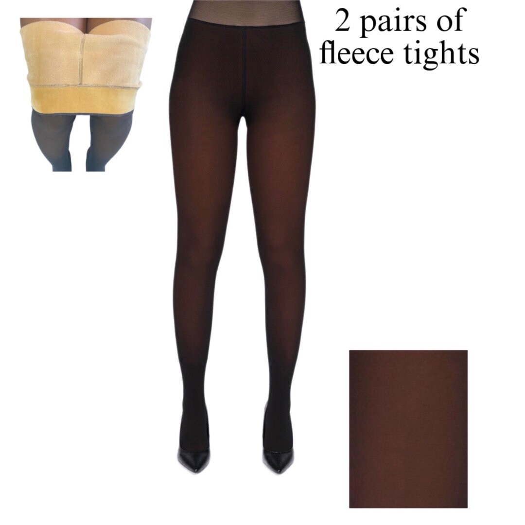 2 Pair Womens Winter Warm Fleece Lined Leggings for Black Etsy