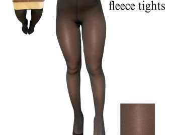 2 pair Womens Winter Warm Fleece Lined Leggings for Black Women, Thick Thermal Tights for Brown Skin Sheer Pantyhose for Dark Skin - Shade 5
